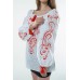 Boho Style Ukrainian Embroidered Folk  Blouse "Magic Herbs" red on white